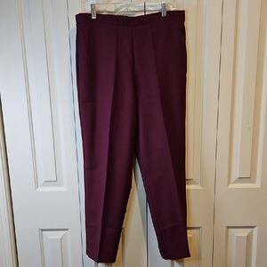 Vintage DONNKENNY dress Pants 14P Petite Burgundy  Color NWT Elastic Waist
